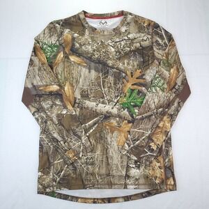 Realtree Edge Base Layer Shirt Mens Medium Camo Scent Lock Tech Long Sleeve